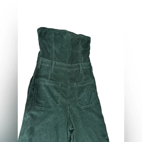 The Skipper Strapless Corduroy Crop Wide-Leg Jumpsuit by Pilcro Sz 4 - Picture 4 of 9
